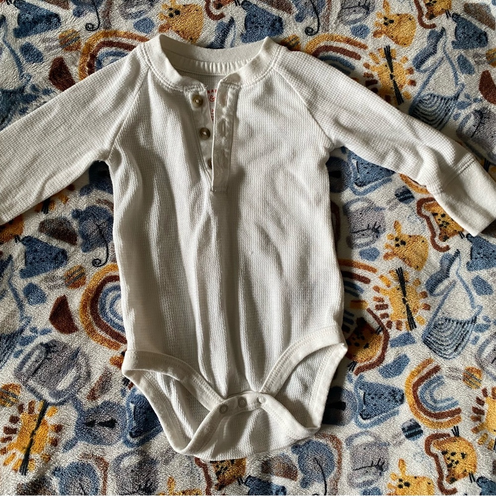 Cat & Jack Cream Long-Sleeve Bodysuit